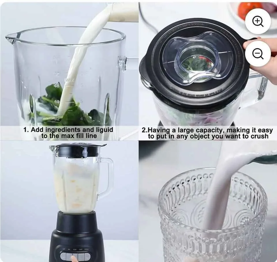 Mainstays 5 Speed Glass Jar Blender 48 Oz Black image indicator(8)