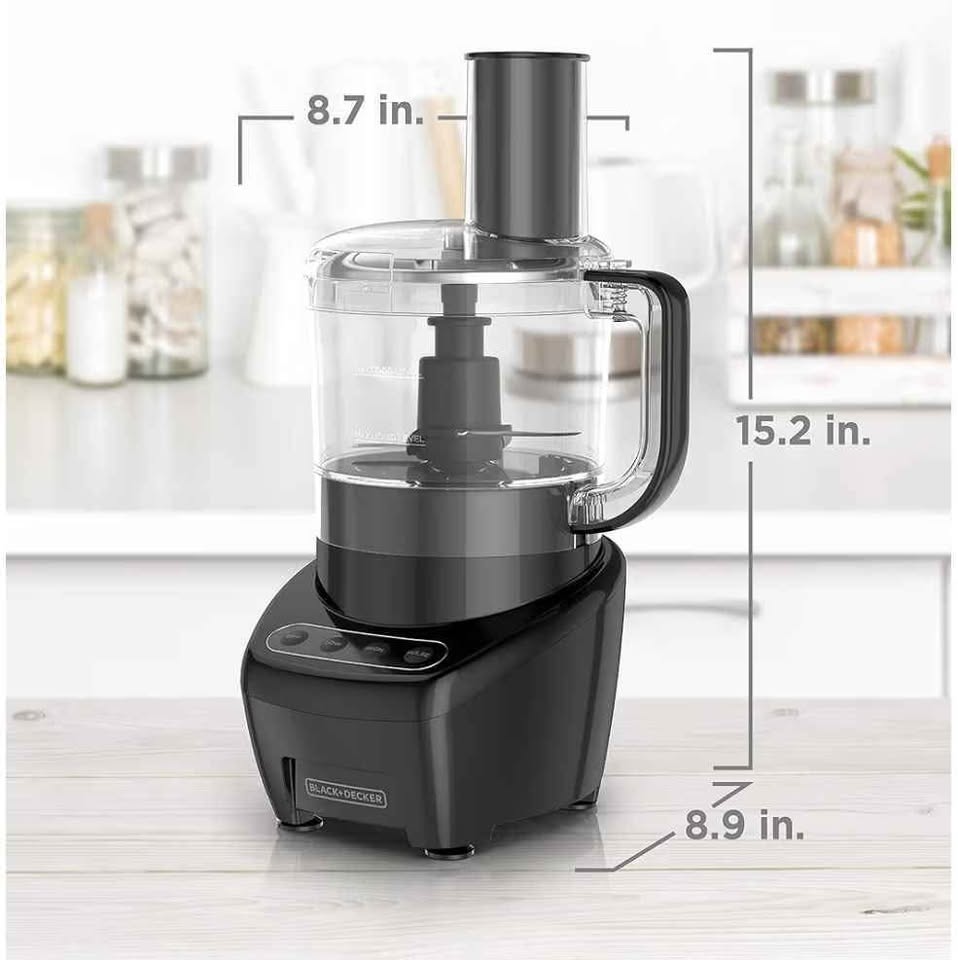 BLACK+DECKER 3-in-1 8-Cup Food Processor, Black 450W - photo 3