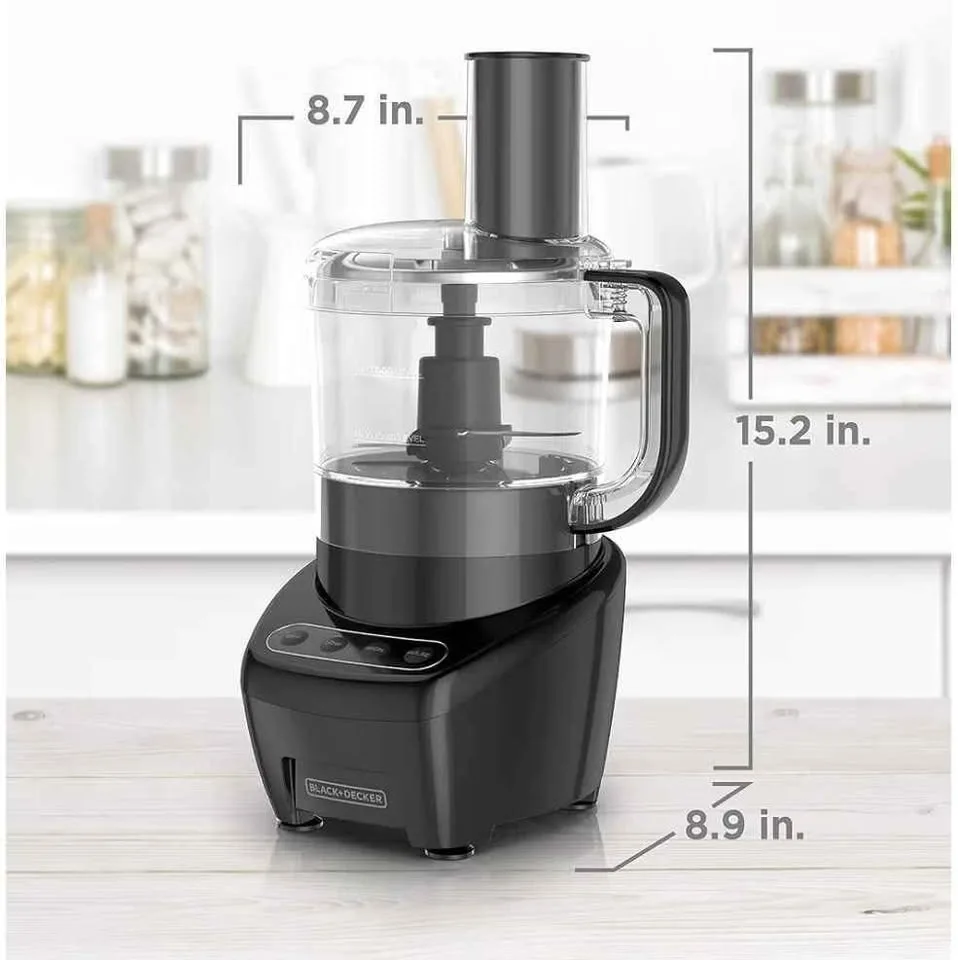 BLACK+DECKER 3-in-1 8-Cup Food Processor, Black 450W image indicator(3)