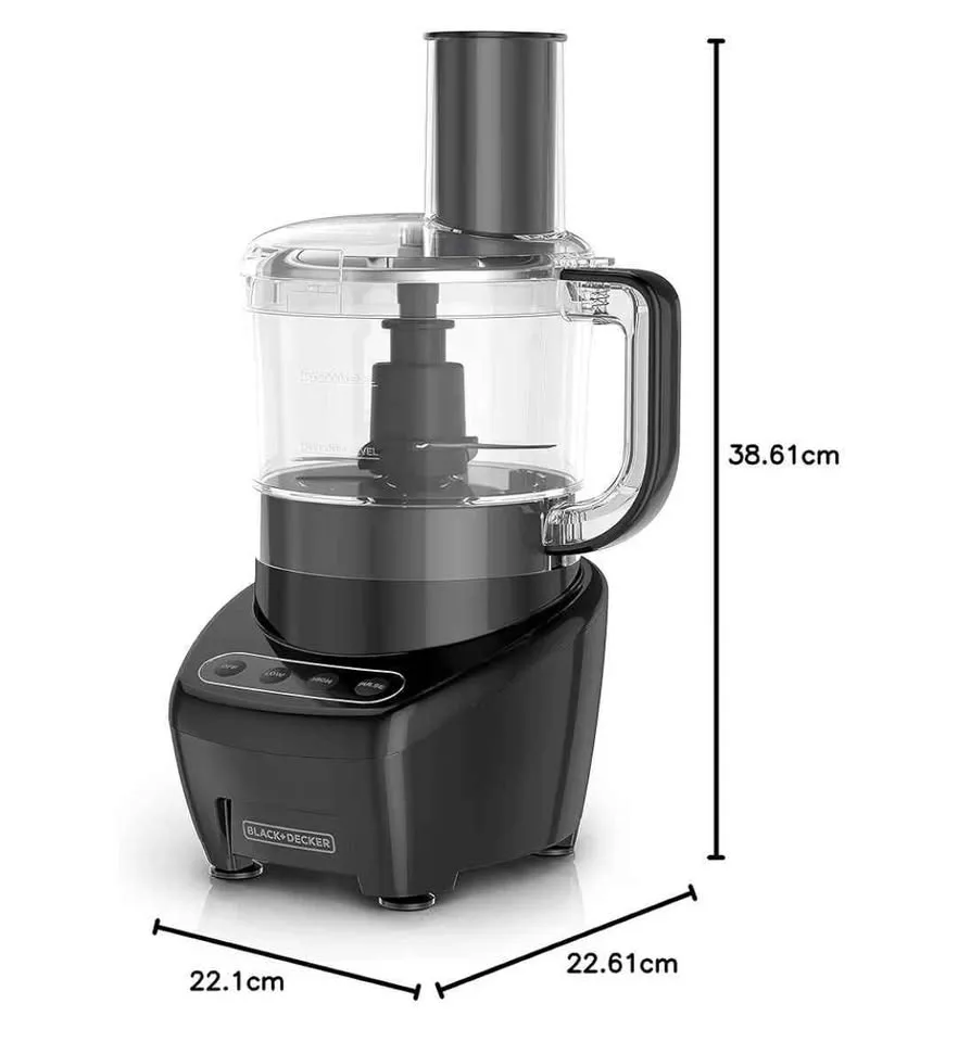 BLACK+DECKER 3-in-1 8-Cup Food Processor, Black 450W image indicator(10)