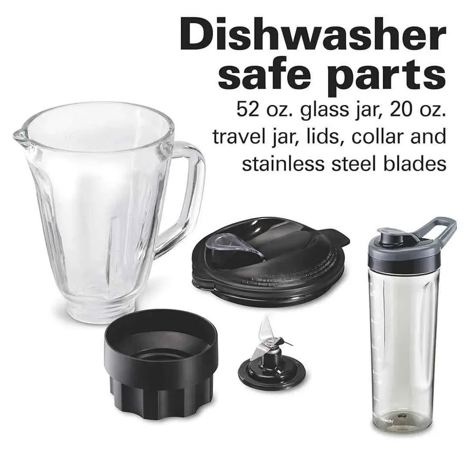 Hamilton Beach MultiBlend System with 52 oz Glass Jar, 950 W image indicator(6)