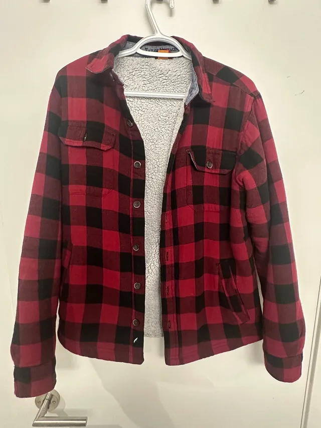 Men’s Sherpa Red Flannel Jacket – Size Small – Tailor Vinta image indicator(2)