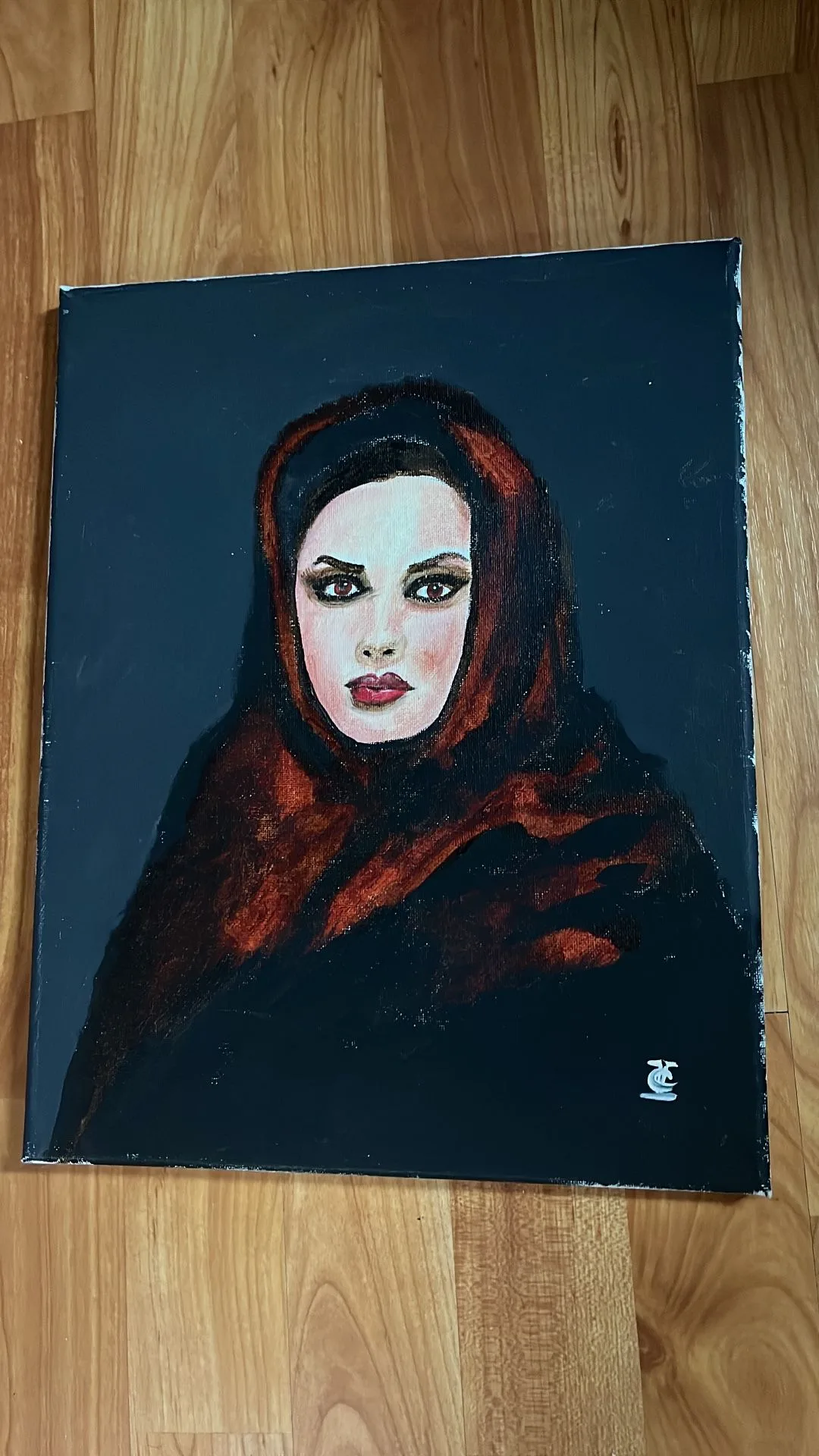 ART: Painting of woman in red scarf thumbnail