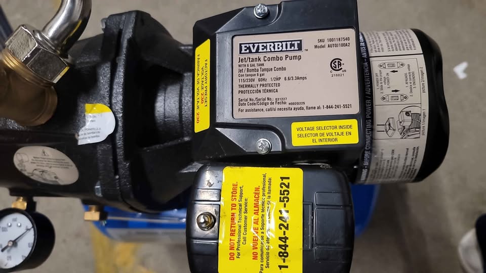 Everbilt 1/2 HP Jet Pump with 6 Gal. Tank combo - photo 5