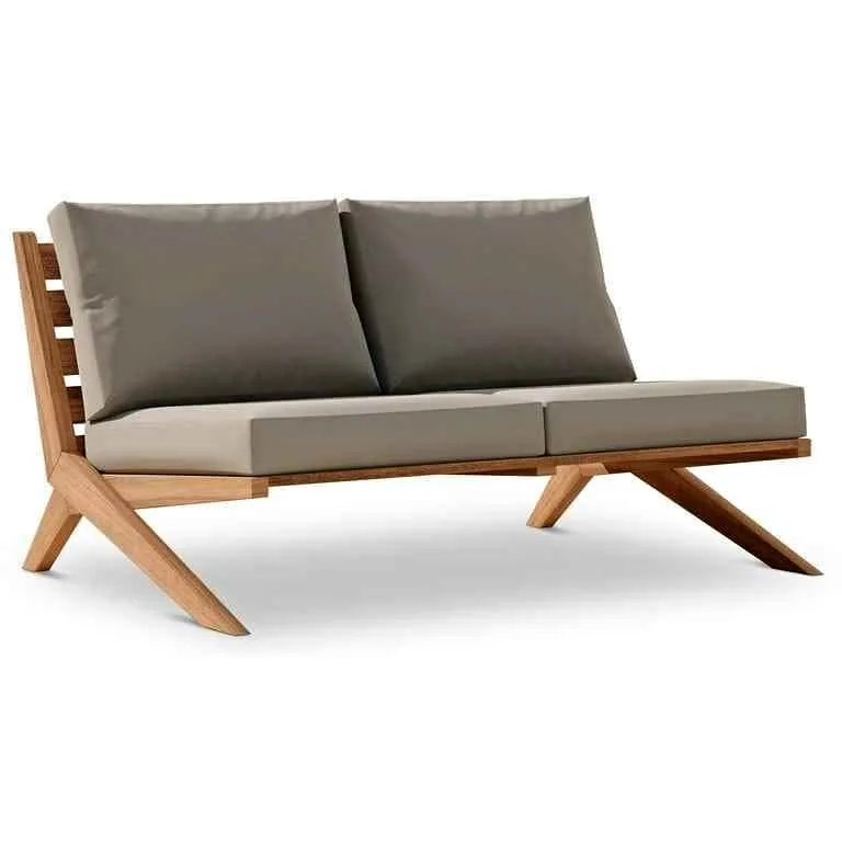 Meridian Furniture Tahiti Grey Water Resisting Outdoor Loveseat thumbnail