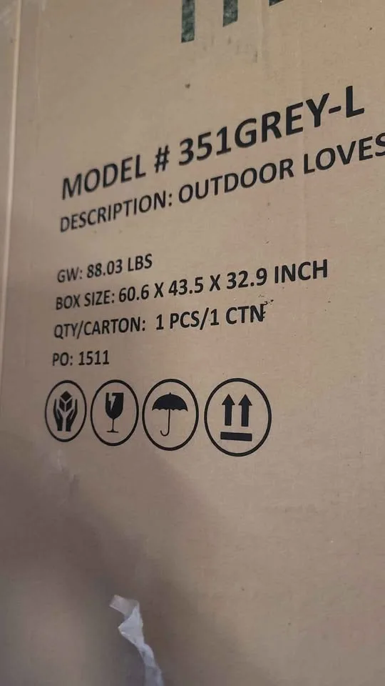 Meridian Furniture Tahiti Grey Water Resisting Outdoor Loveseat image indicator(5)