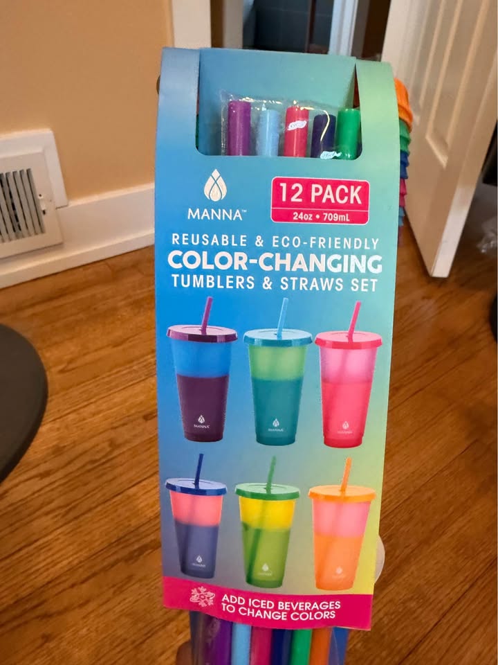 Set of 12, Color Changing Tumblers w/ Straws - photo 4