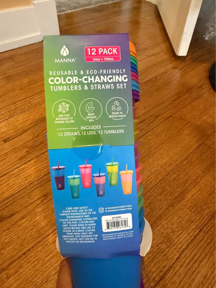 Set of 12, Color Changing Tumblers w/ Straws - photo 5