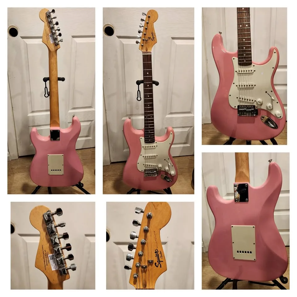$250 Squier Stratocaster Electric Guitar - Shell Pink thumbnail