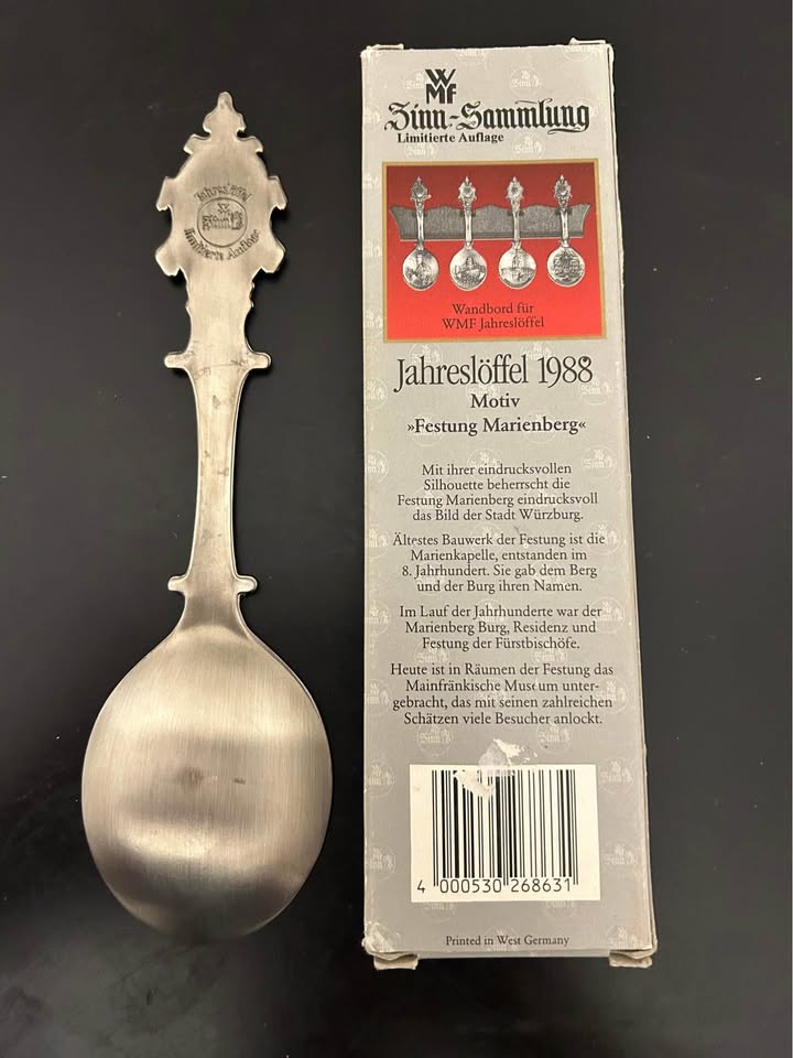 WMF Jahreslöffel 1988 – Festung Marienberg Pewter Spoon - photo 2