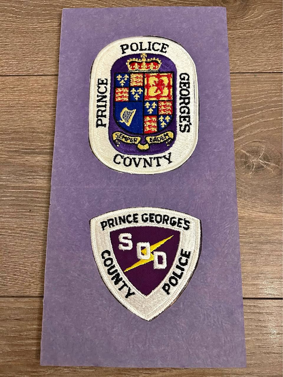 Set of 2 Vintage Prince George’s County Police Patches
