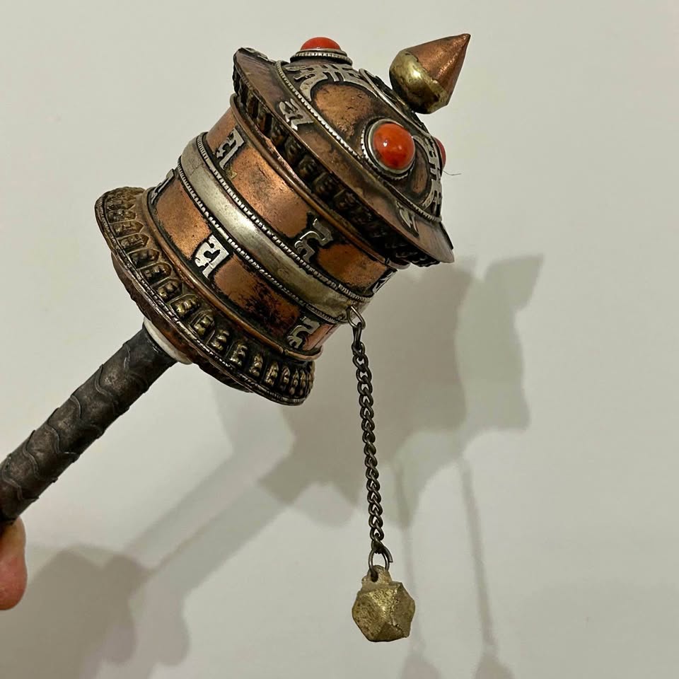 Antique Tibetan Buddhist Handheld Prayer Wheel