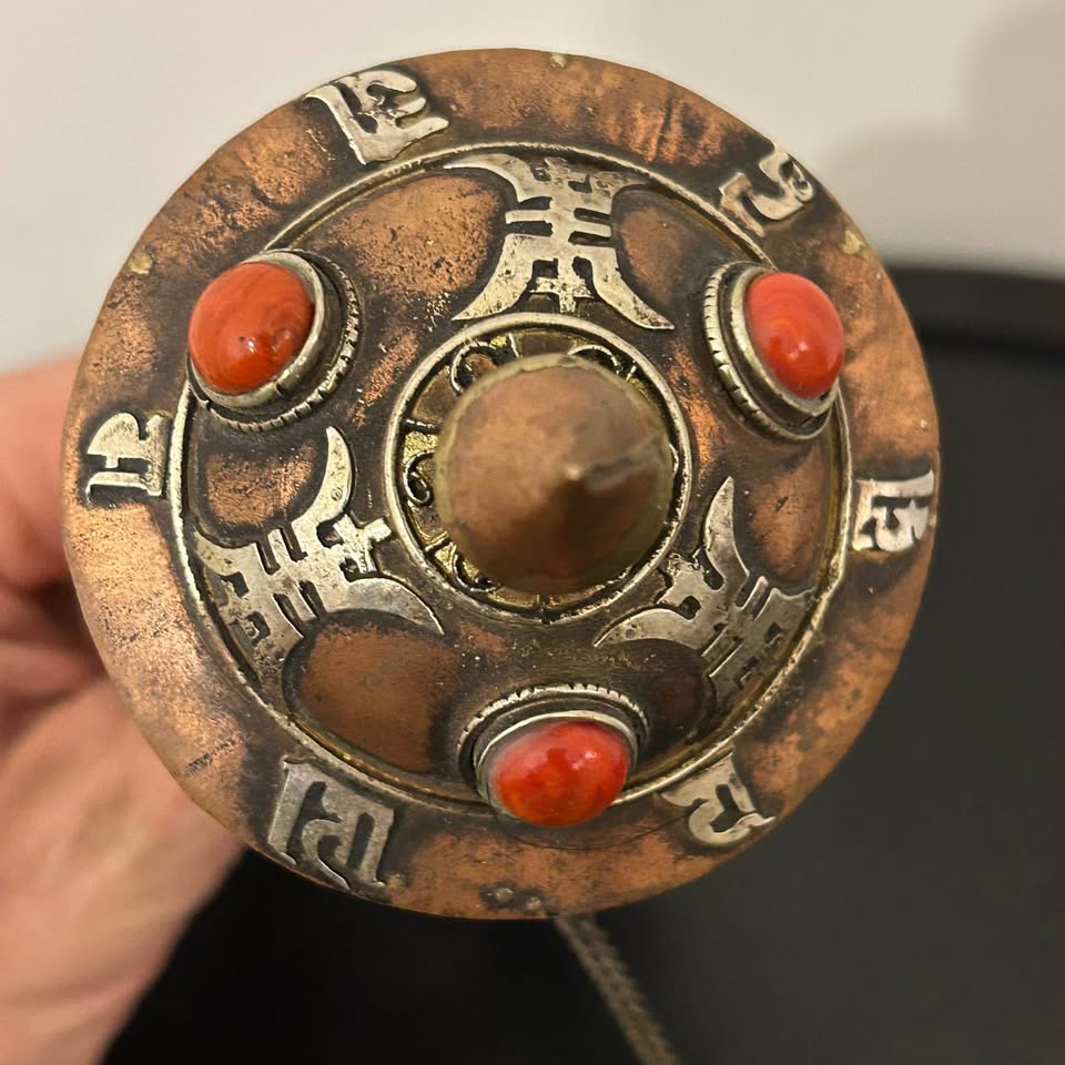 Antique Tibetan Buddhist Handheld Prayer Wheel - photo 3