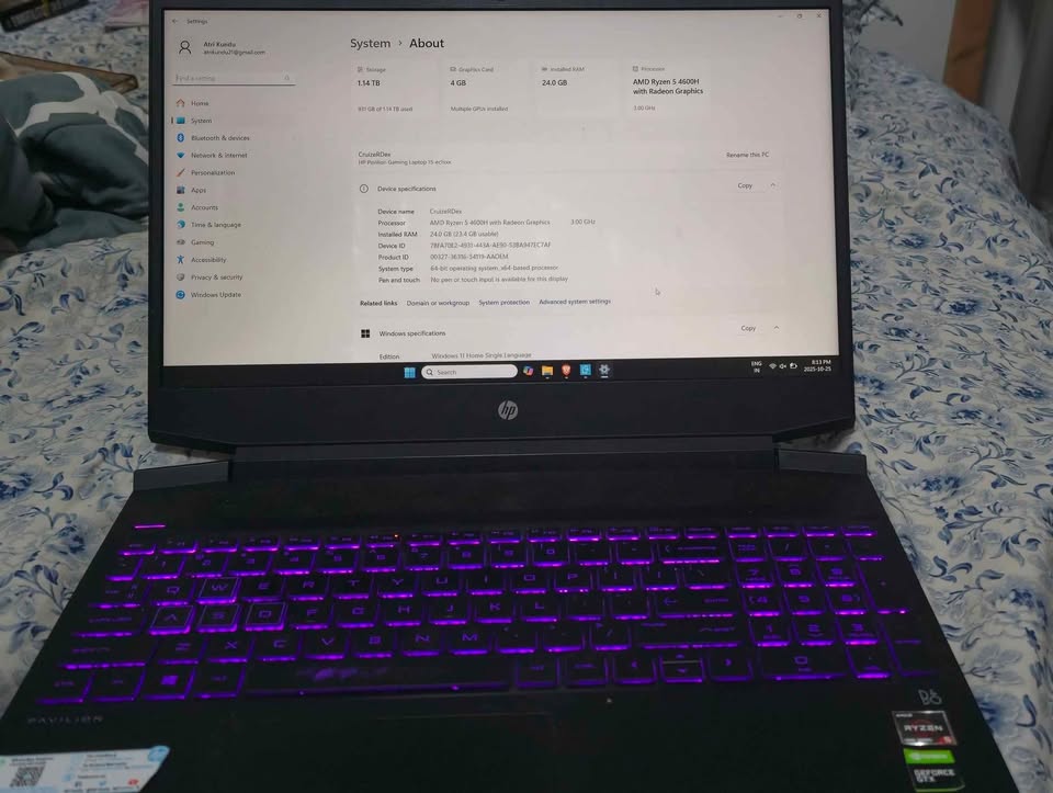 HP Gaming Laptop 15 - upgraded 24gb RAM - photo 4