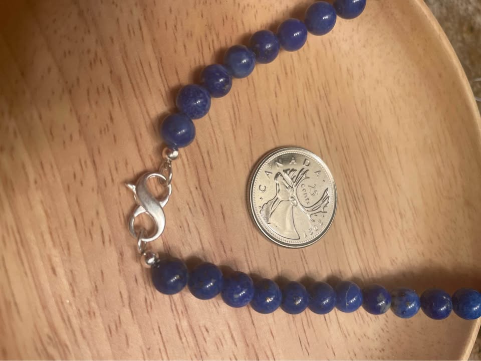 Lapis lazuli necklace with sterling silver dream catcher pendant - photo 4