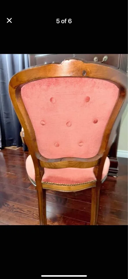Louis XV style fauteuil armchair with tufted back thumbnail