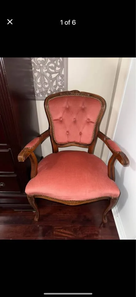 Louis XV style fauteuil armchair with tufted back image indicator(4)