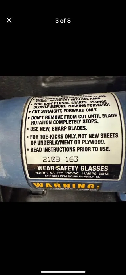 Crain 777 Toe-Kick Saw image indicator(3)