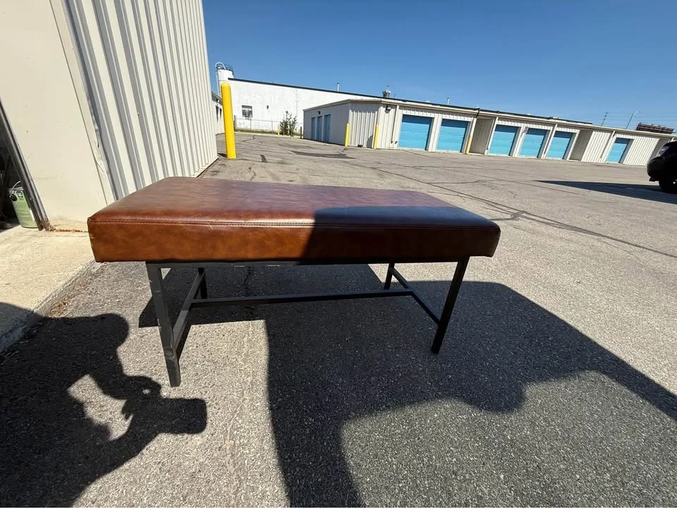 Black and brown leather bench image indicator(3)