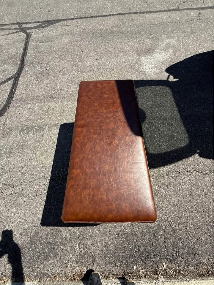 Black and brown leather bench image indicator(5)