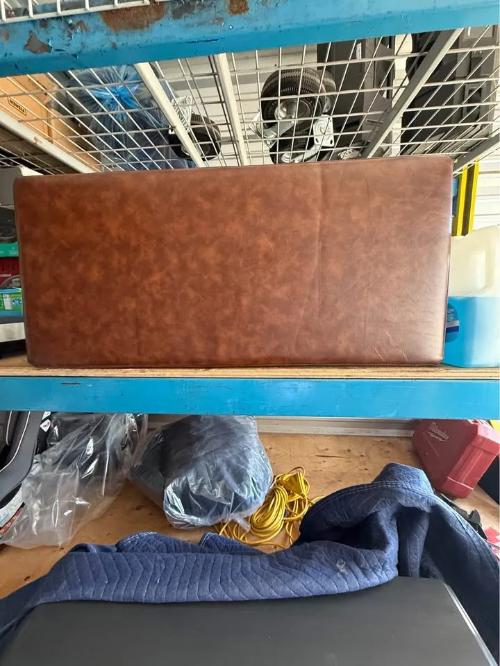 Black and brown leather bench image indicator(7)