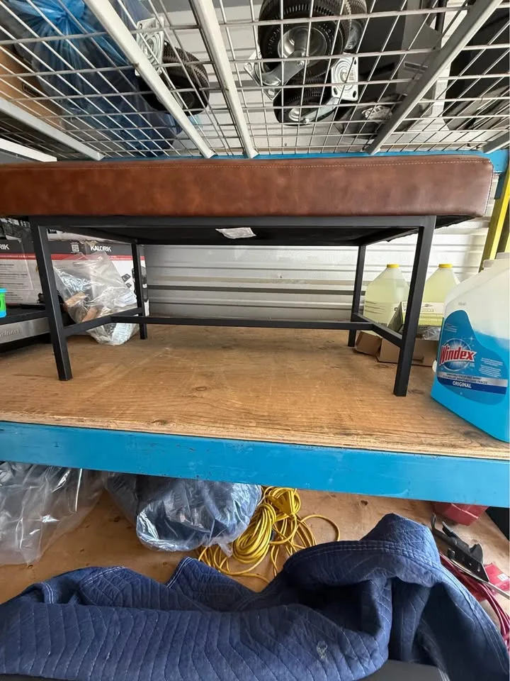 Black and brown leather bench image indicator(8)