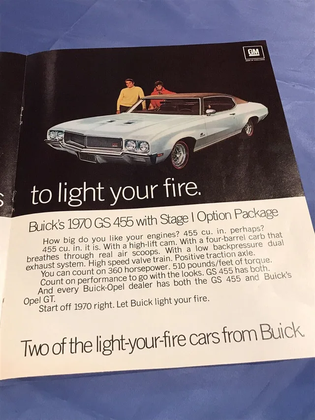 1970 Buick Opel GT, GS 455 Stage 1 Original 2 Page Ad image indicator(3)