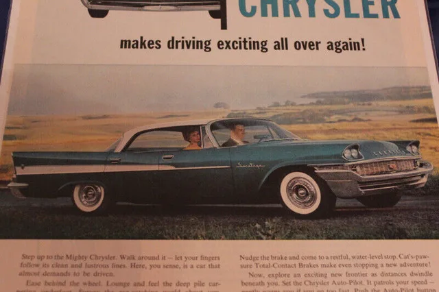 1958 Chrysler Saratoga 4 Door Original Magazine Ad image indicator(2)