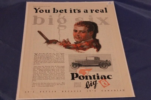 1929 Pontiac Big Six Original Ad