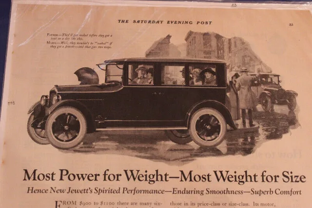 1923 Jewett Special Built by Paige Original Car Ad 2 Pages image indicator(2)