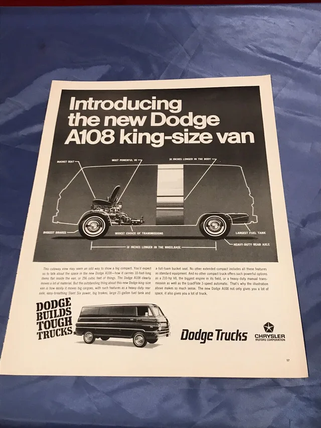 1967 Dodge A108 Van Original Ad thumbnail