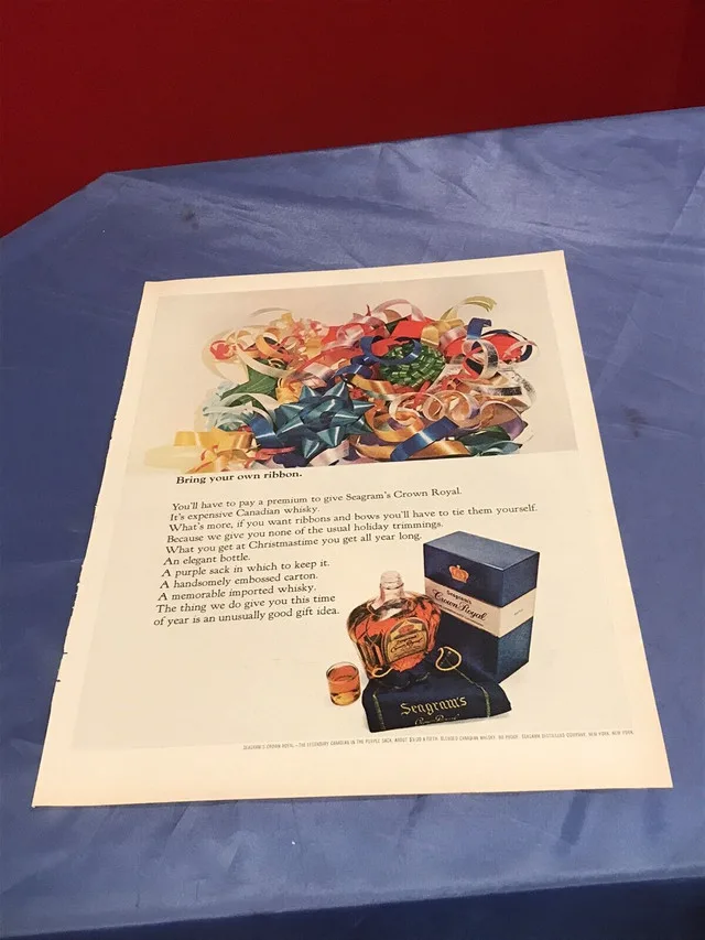 1967 Seagram's Crown Royal Original Magazine Ad thumbnail