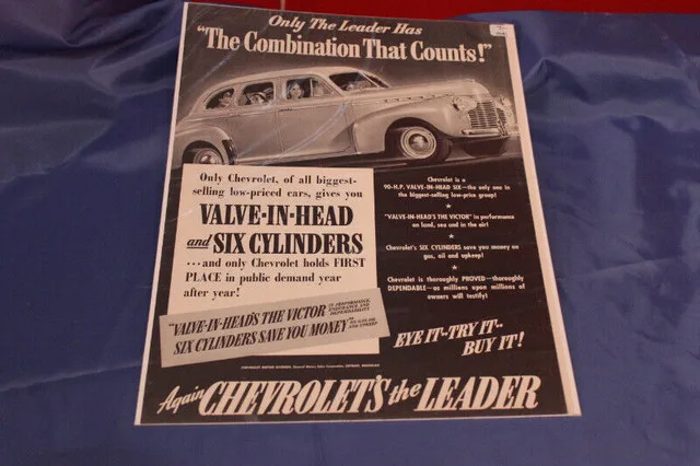 1941 Chevrolet Original Ad 2 Pages thumbnail
