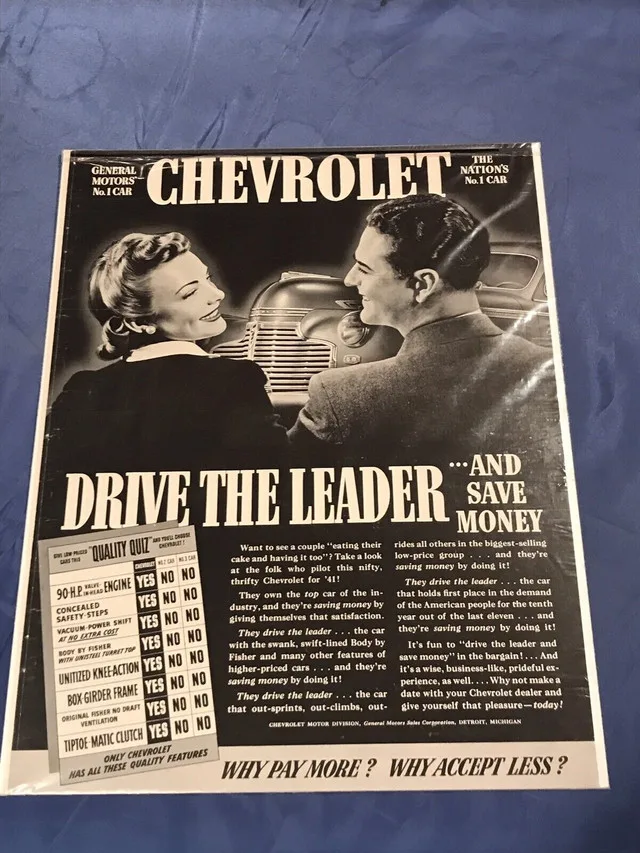 1941 Chevrolet Original Ad 2 Pages image indicator(3)