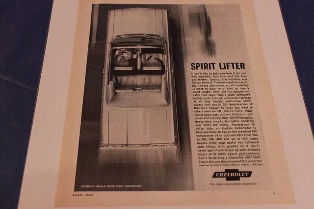 1963 Chevrolet Impala Super Sport Convertible Original Ad thumbnail