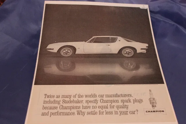 1964 Studebaker Avanti Champion Spark Plug Original Ad thumbnail