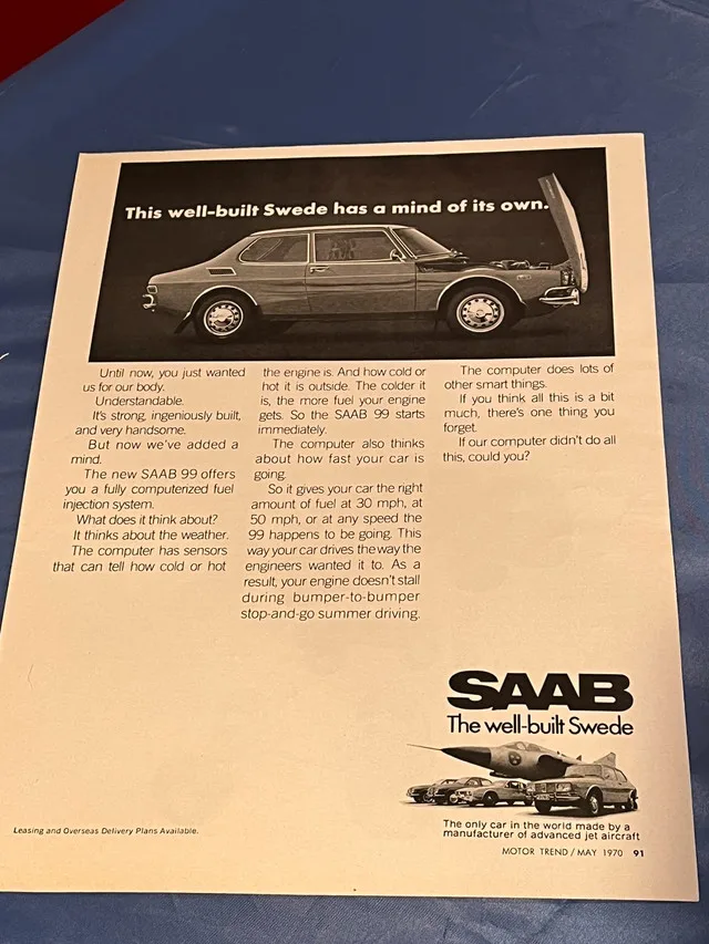 1970 Saab 99 Original Ad thumbnail
