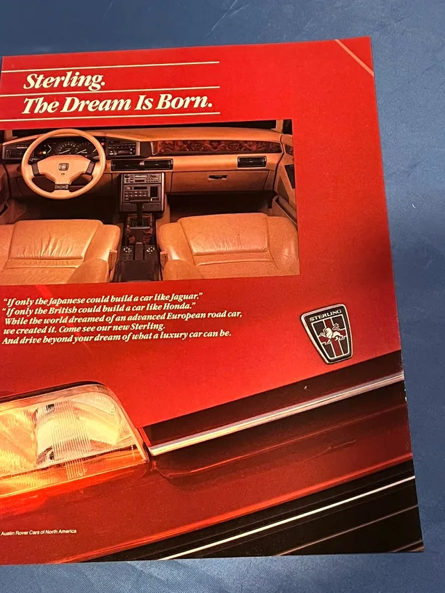 1987 Sterling Original Ad Austin Rover Cars thumbnail