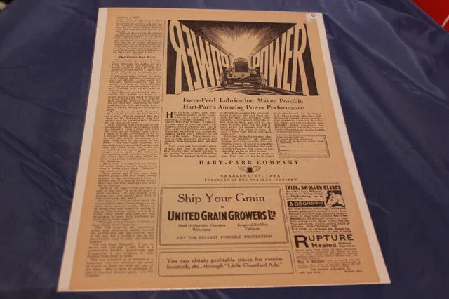 1929 Hart - Parr Tractor Force Feed Lubrication Original Ad thumbnail