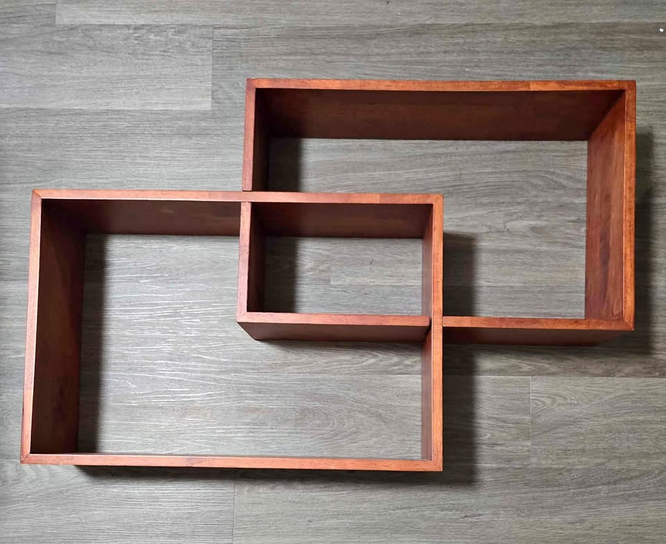 Solid wood interlocking shelf- two pieces