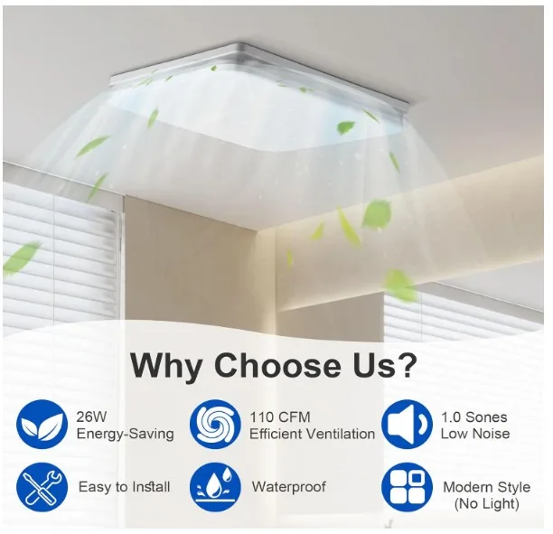 Bathroom exhaust fan Zomagas 110CFM image indicator(3)
