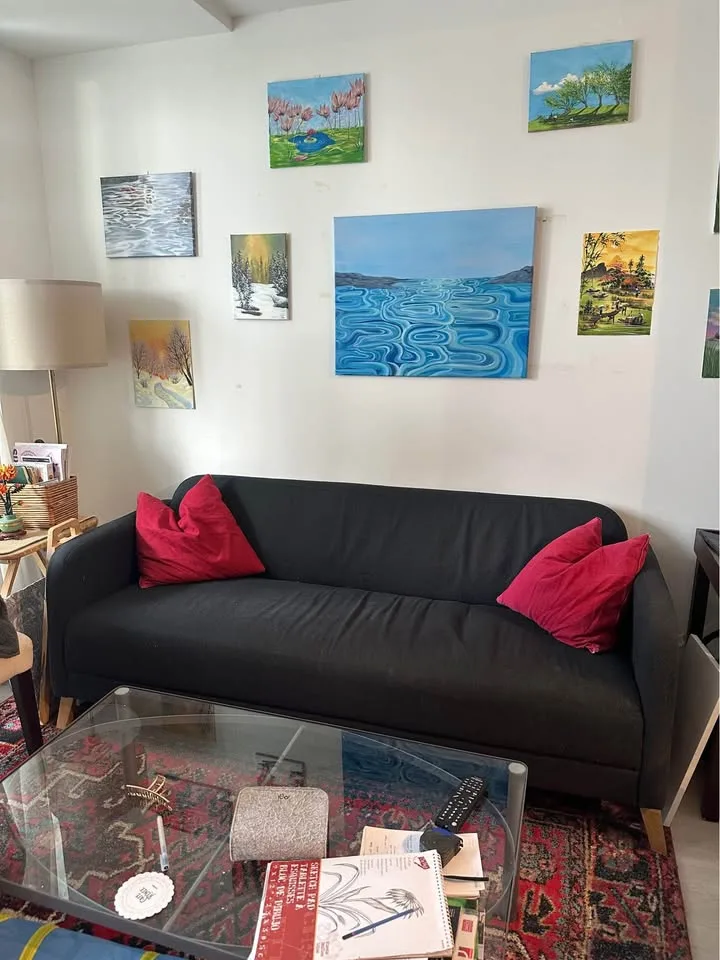 IKEA LINANÄS dark grey charcoal 3 seater couch image indicator(4)