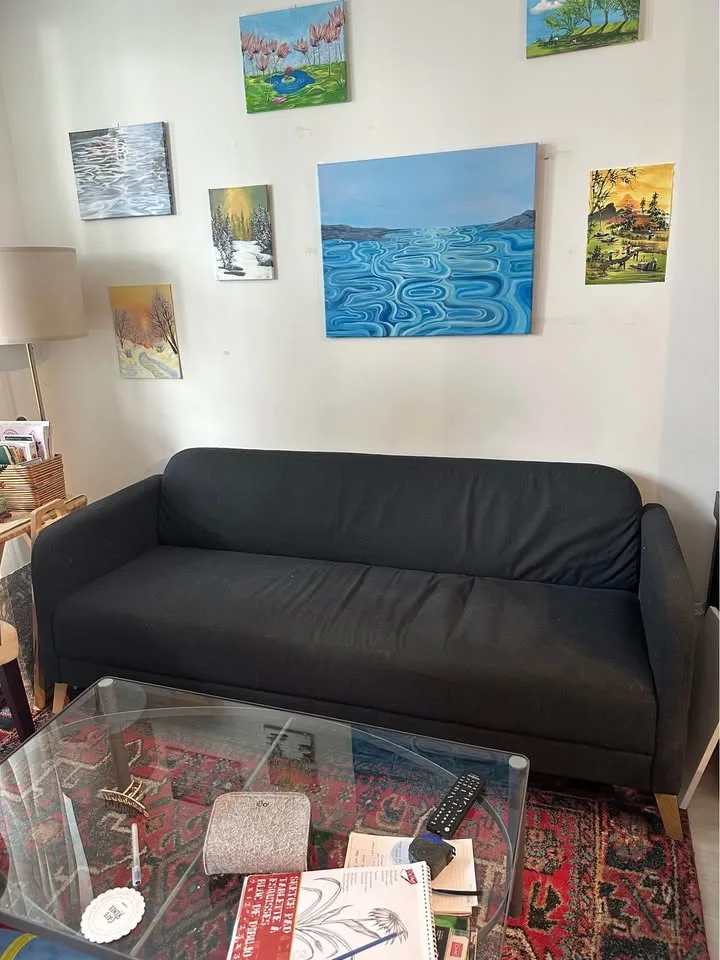 IKEA LINANÄS dark grey charcoal 3 seater couch image indicator(5)