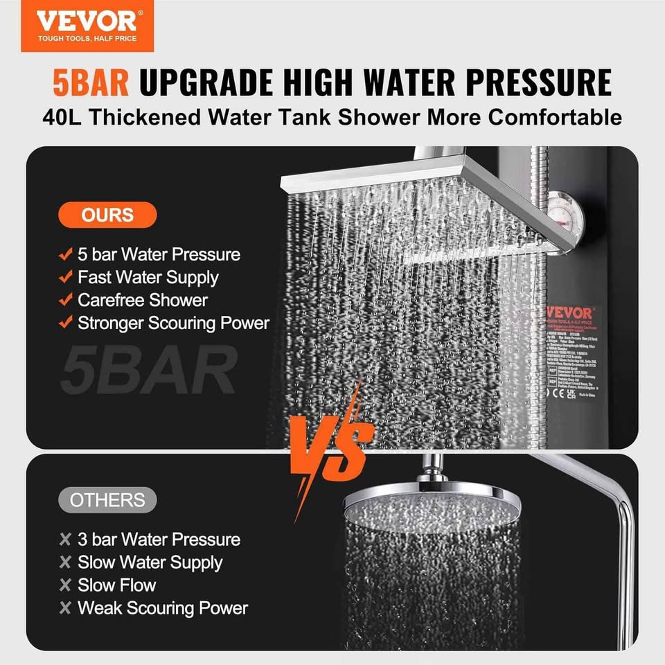 VEVOR Outdoor Solar Heated Shower Kit - photo 2