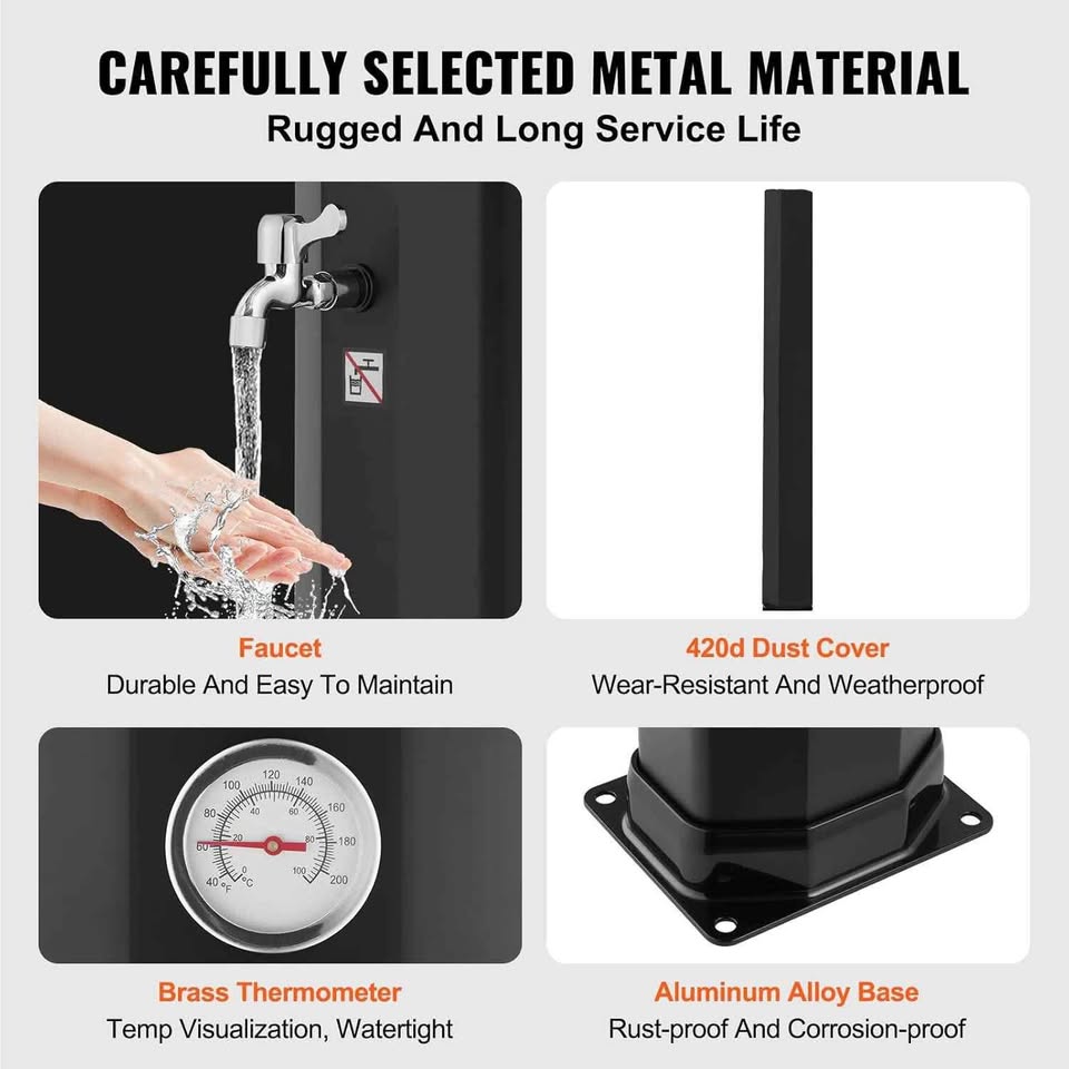 VEVOR Outdoor Solar Heated Shower Kit - photo 4