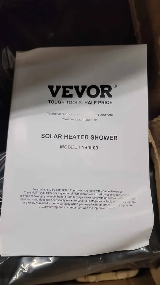 VEVOR Outdoor Solar Heated Shower Kit image indicator(7)