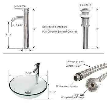 16.5" Bathroom Vessel Sink Clear Tempered Glass - photo 3