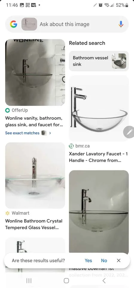 16.5" Bathroom Vessel Sink Clear Tempered Glass image indicator(4)