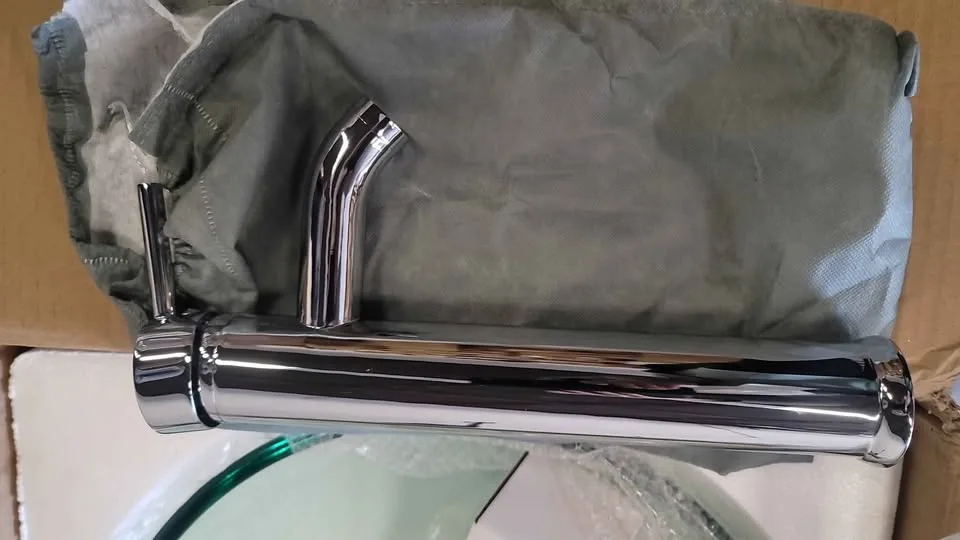 16.5" Bathroom Vessel Sink Clear Tempered Glass image indicator(7)