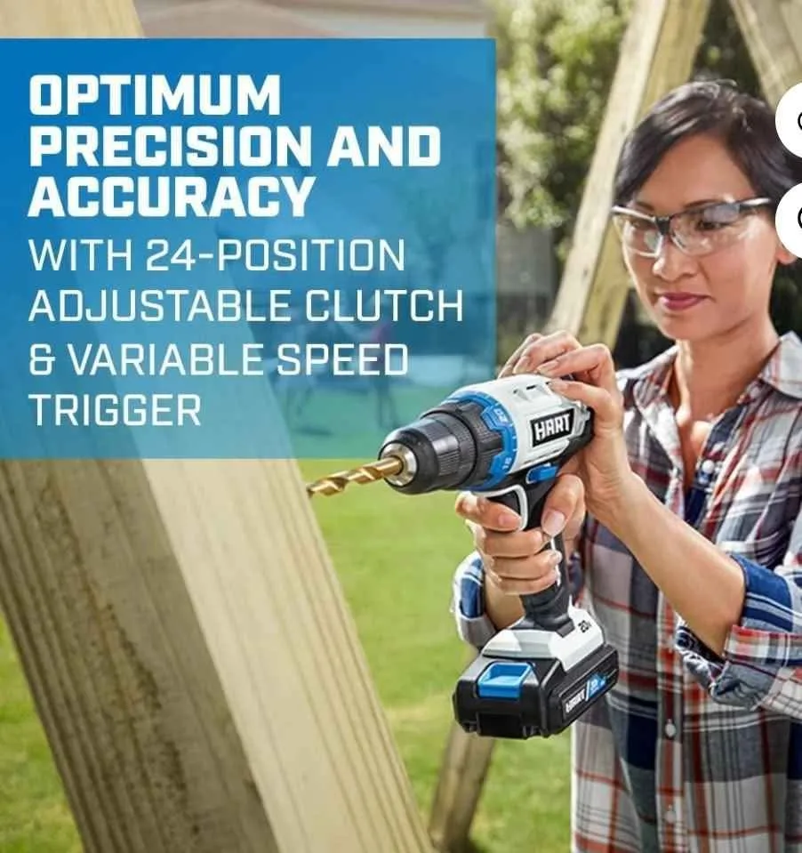 HART 20-Volt Cordless 1/2-inch Drill/Driver Kit image indicator(2)